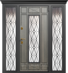 Дверь со стеклом в дом №4 - фото